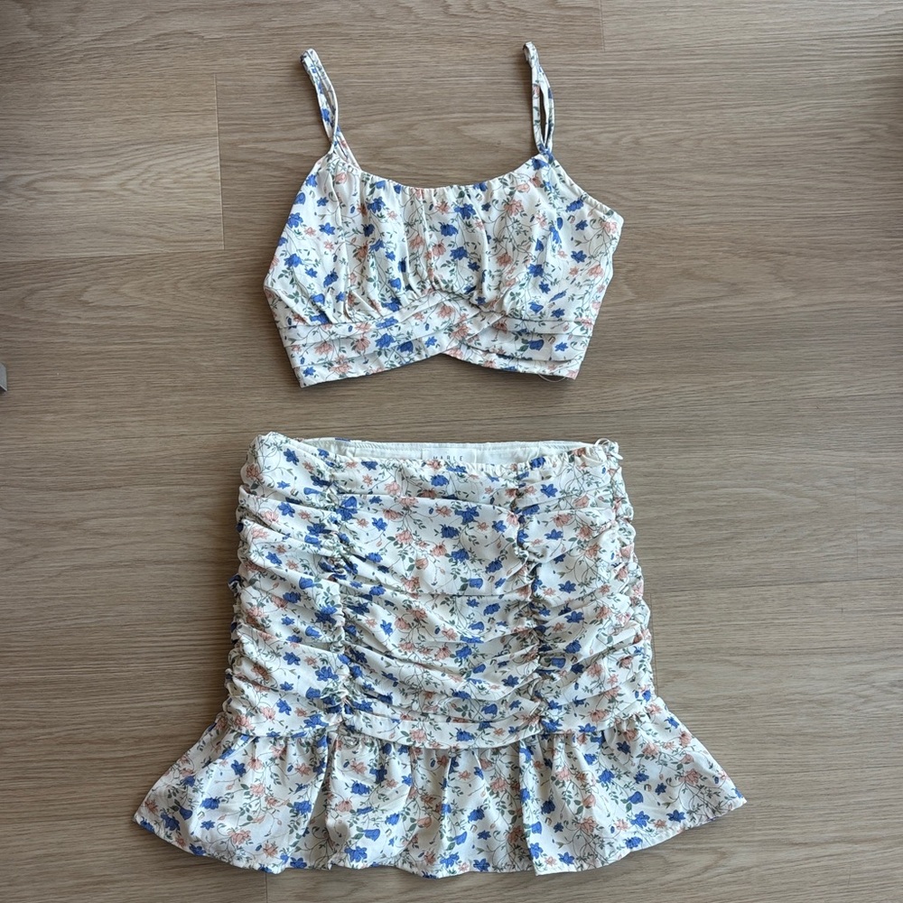 Floral Top & Skirt Set